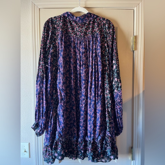 Free People Black and Purple Floral Tunic - Picture 3 of 3